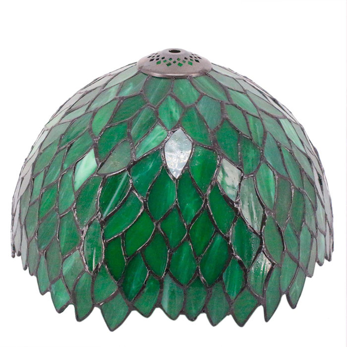 Fleur De Lis Living 8'' H Glass Bowl Lamp Shade ( Screw On ) in Green